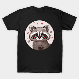 Raccoon Love Design T-Shirt